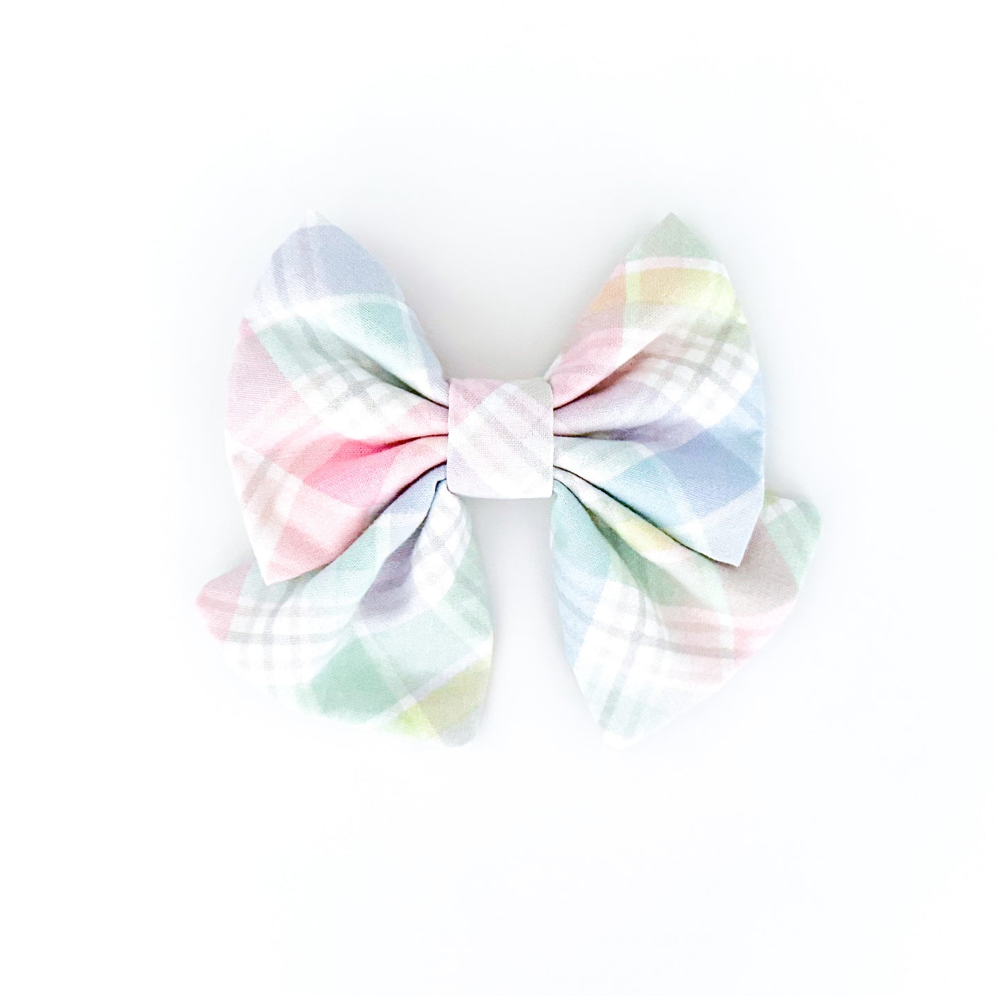 Pastel Plaid Dog Bow
