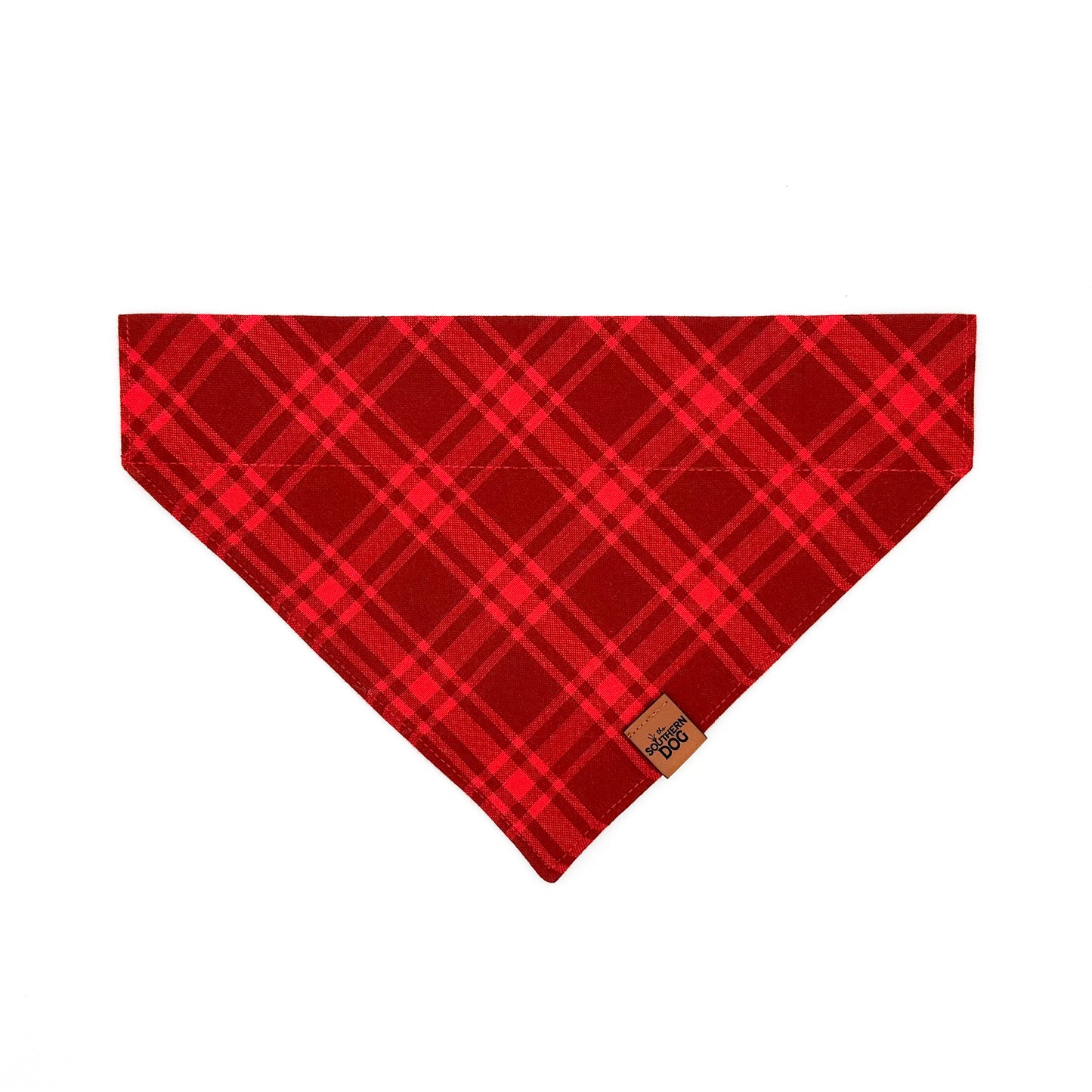 Red Check Over the Collar Dog Bandana
