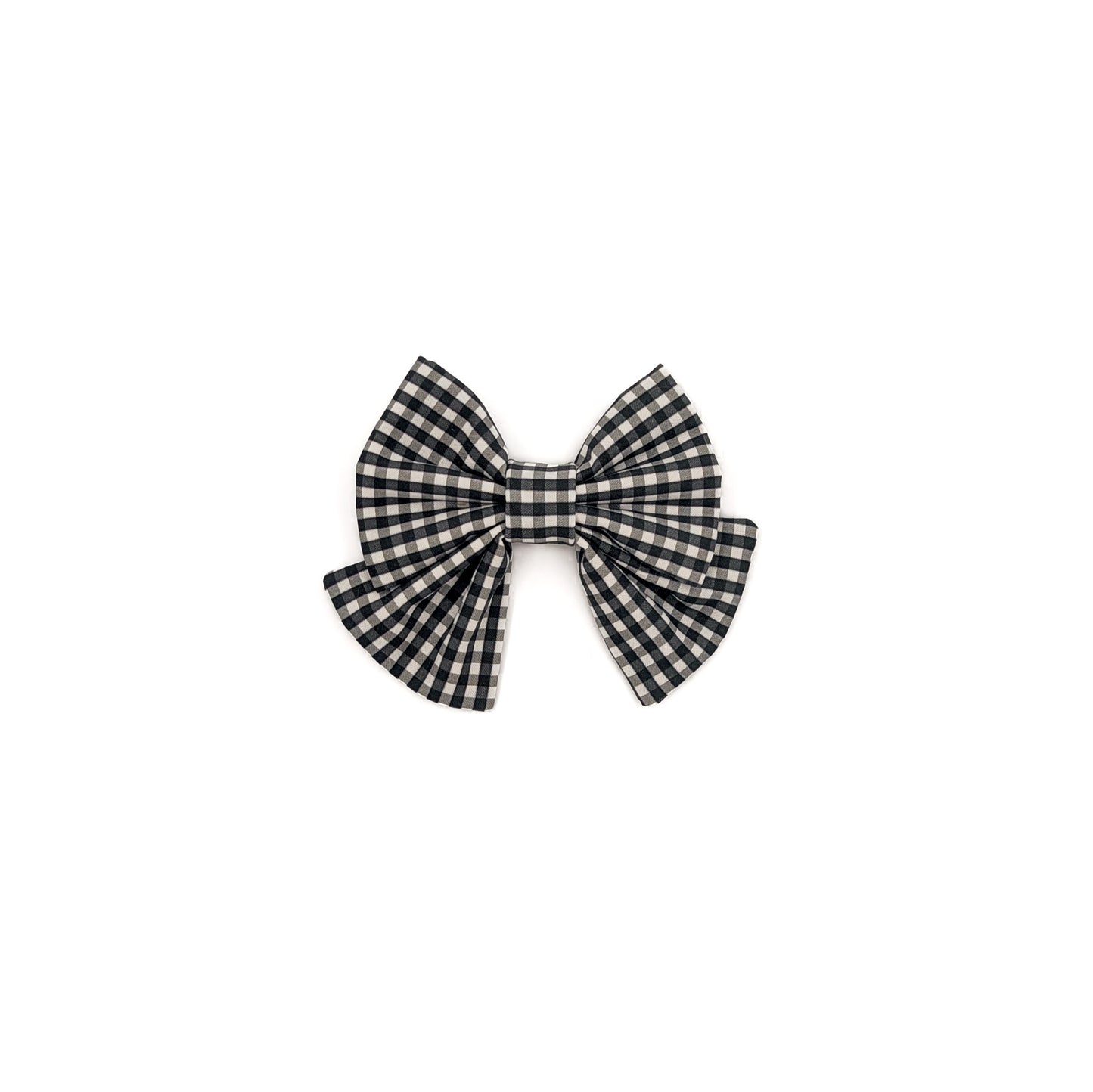 Black Gingham Dog Bow