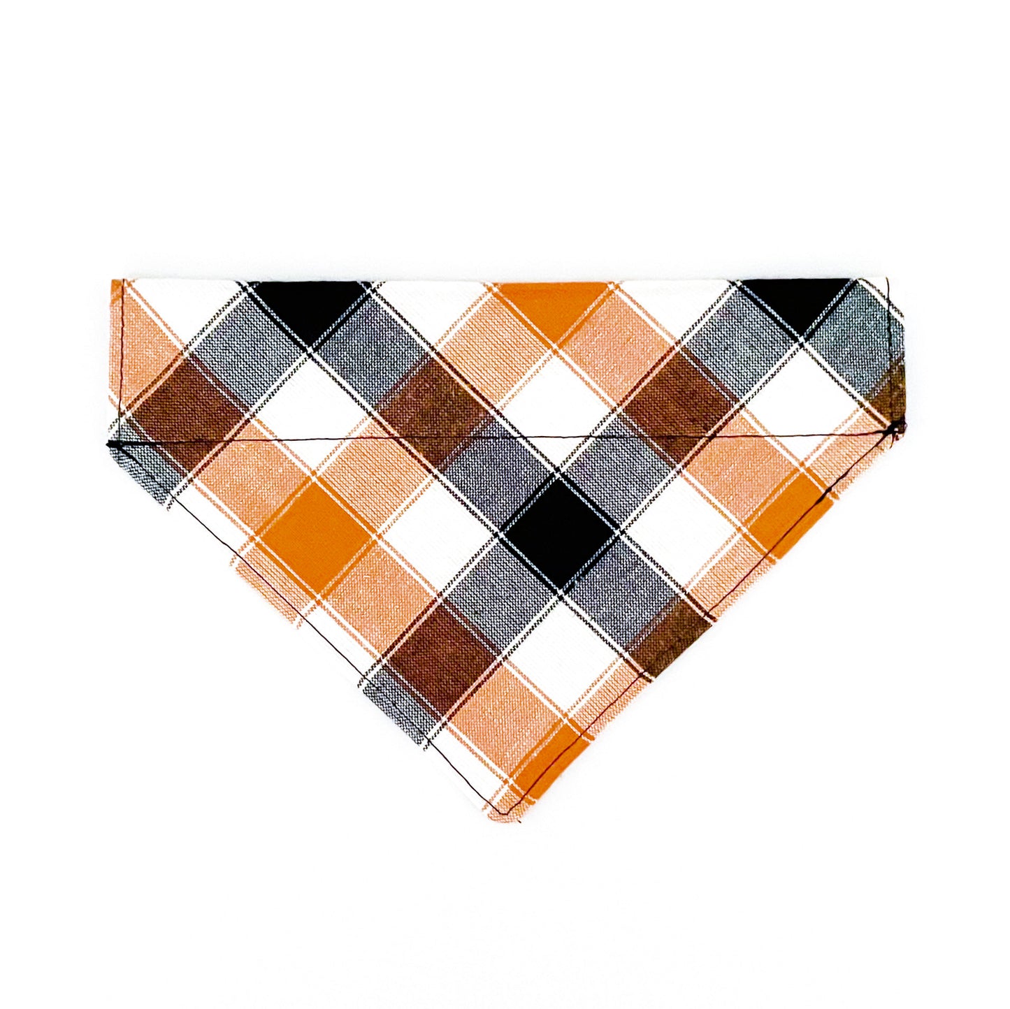 Pumpkin Plaid Over the Collar Dog Bandana