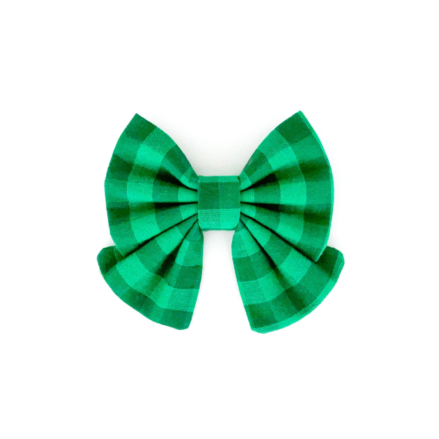 Green Plaid Dog Bow