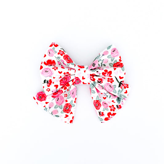 Valentine Rose Dog Bow