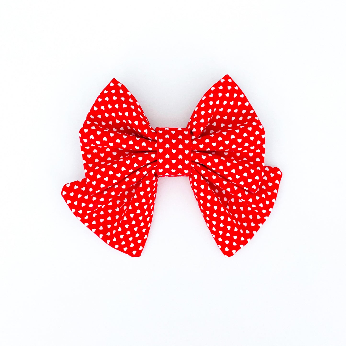Polka Dot Heart Dog Bow