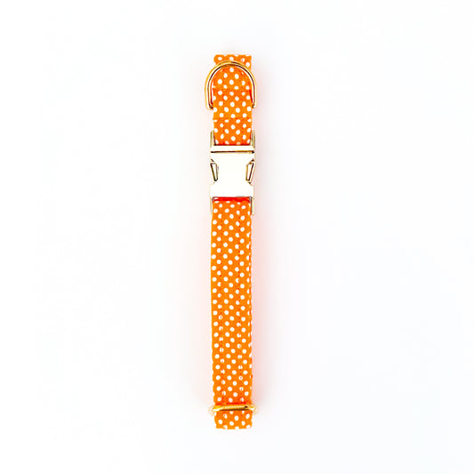 Orange Polka Dot Dog Collar