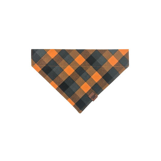 Auburn Plaid Over the Collar Dog Bandana