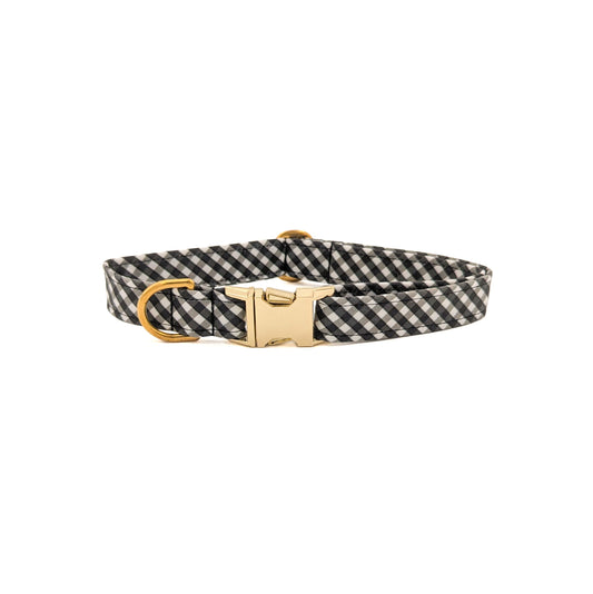 Black Plaid Dog Collar