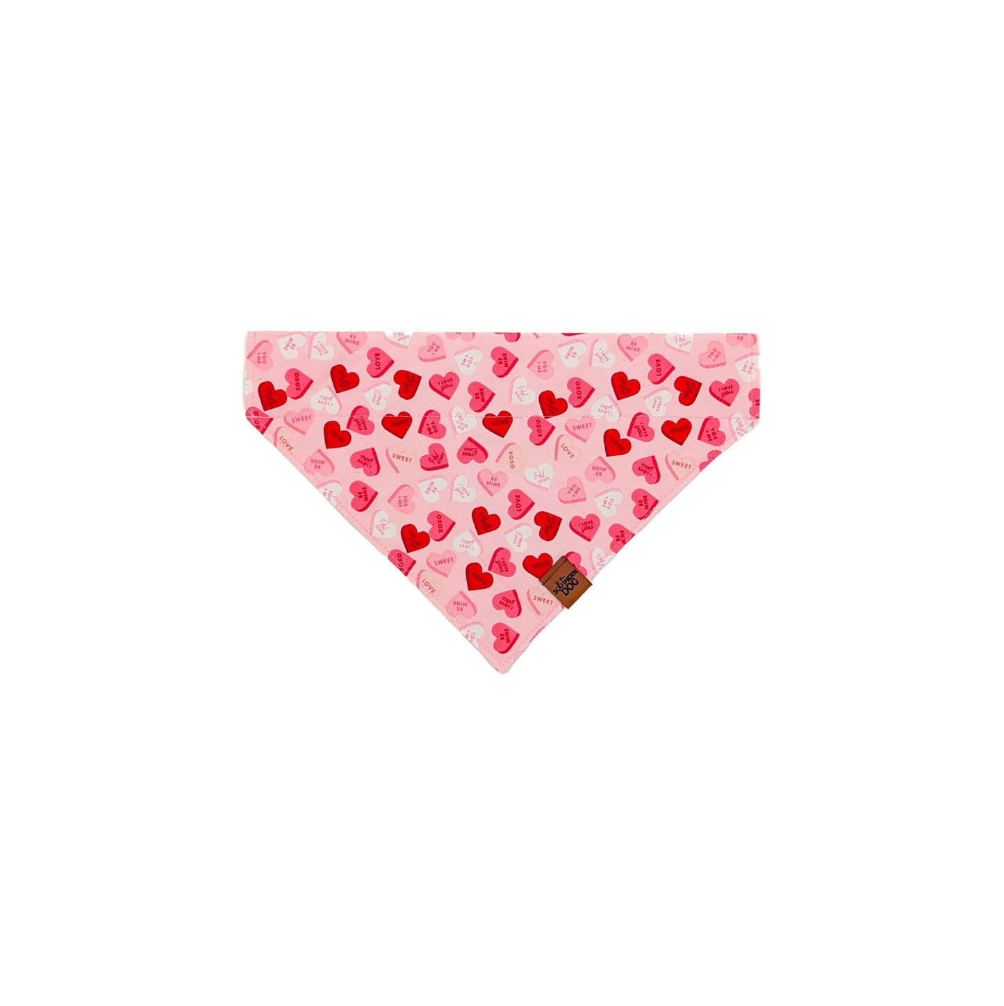 Candy Hearts Over the Collar Dog Bandana
