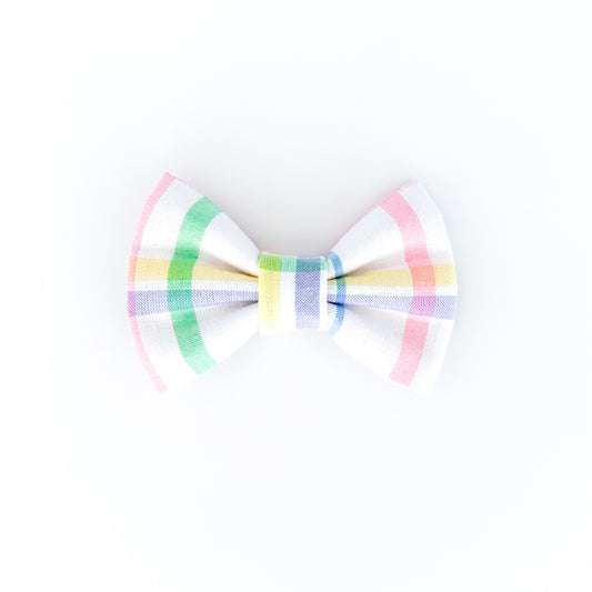 Easter Plaid Dog Bow Tie