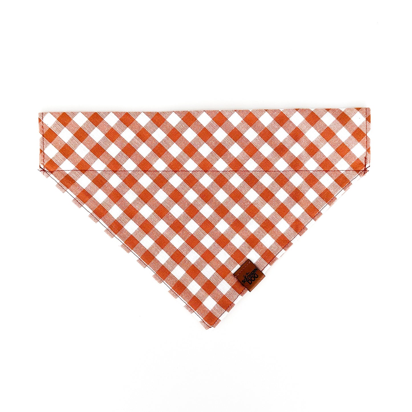 Orange Plaid Over the Collar Dog Bandana