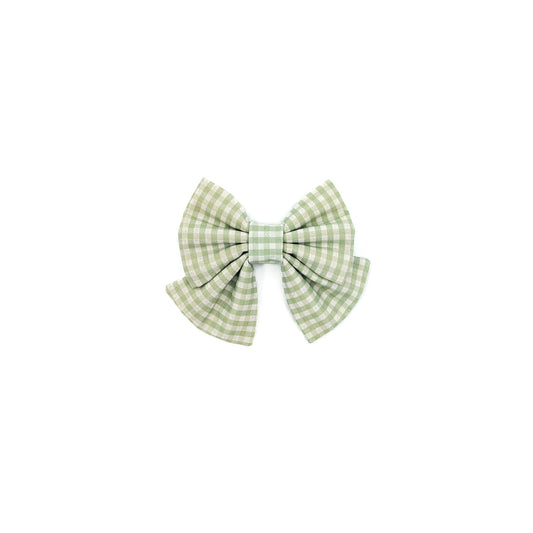 Meadow Plaid Dog Bow