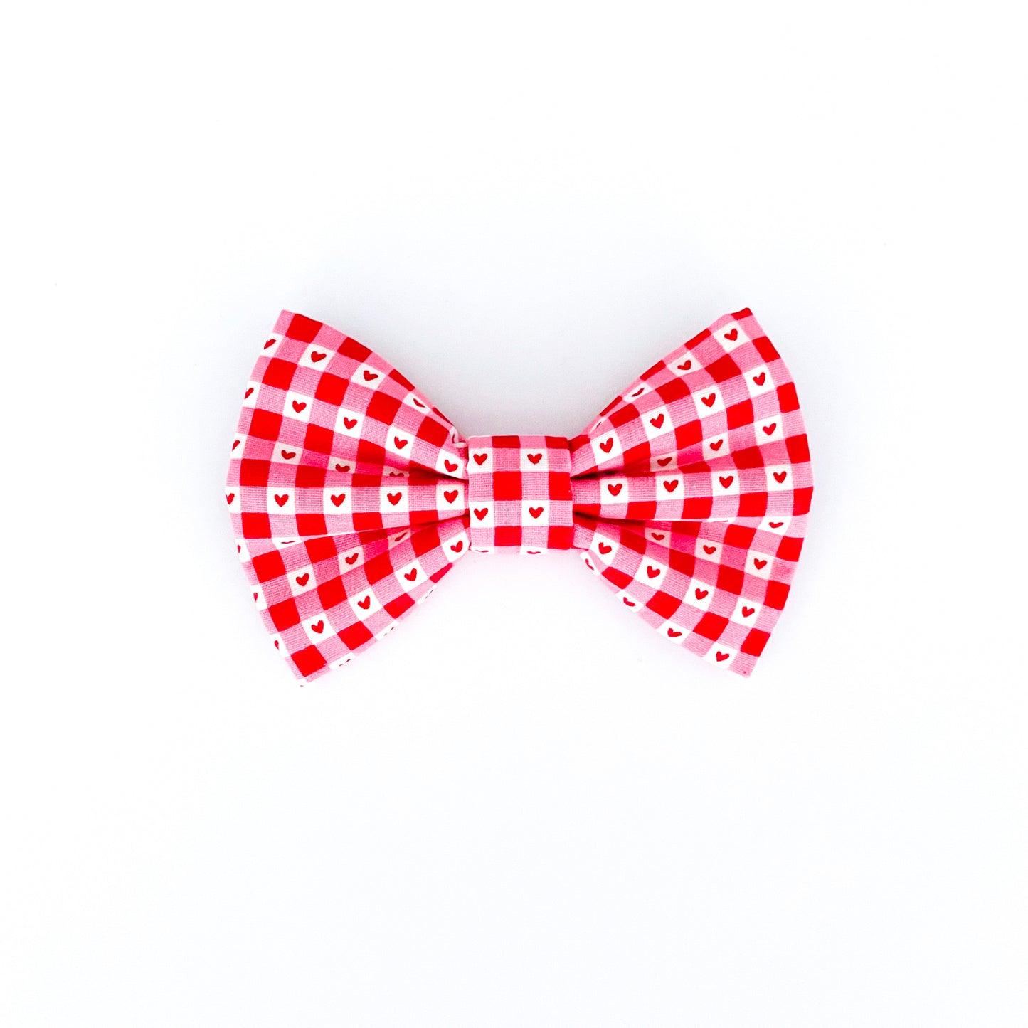 Valentine Plaid Dog Bow Tie