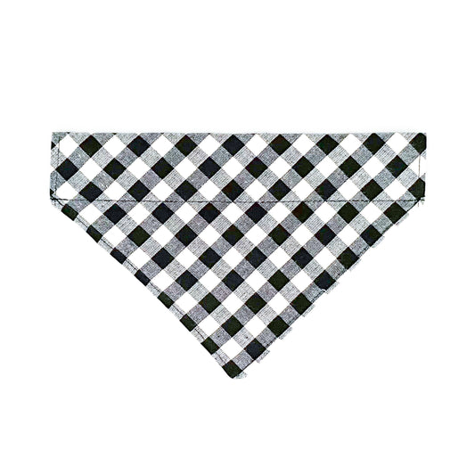 Black Plaid Over the Collar Dog Bandana