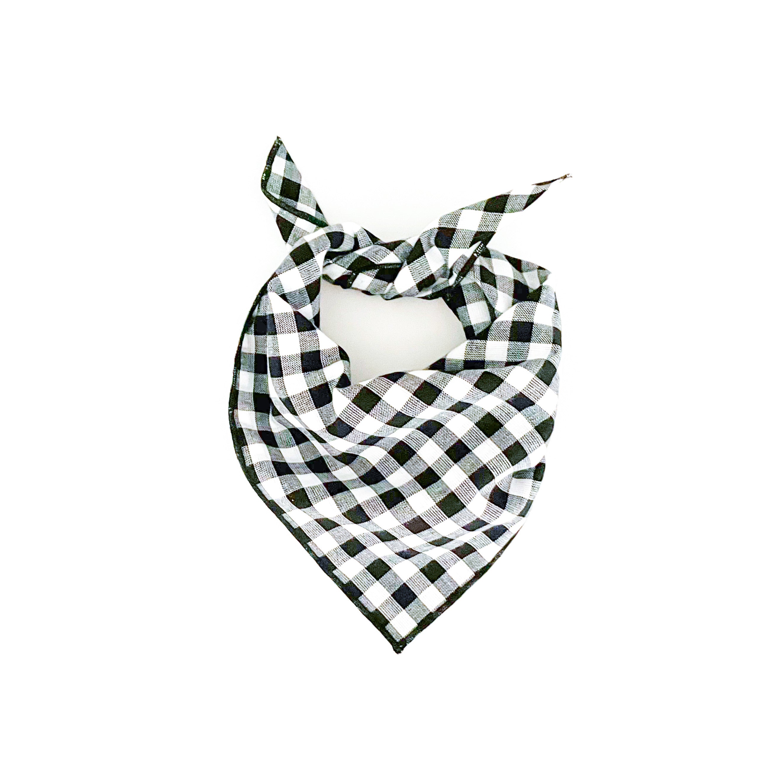 Black and white cheap plaid dog bandana