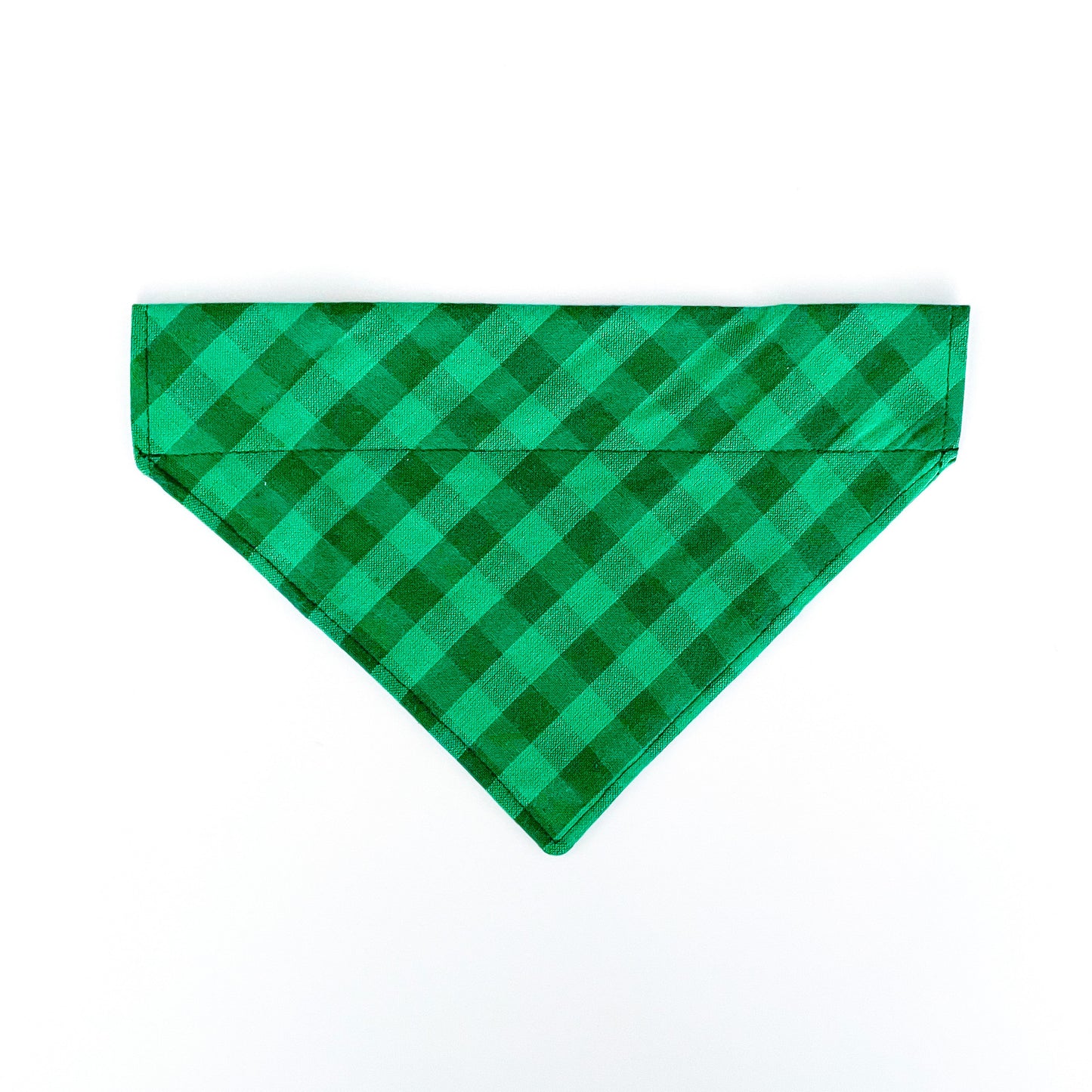 Green Plaid Over the Collar Dog Bandana