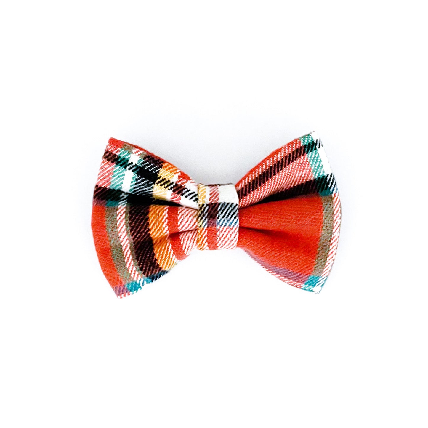 October Plaid Dog Bow Tie